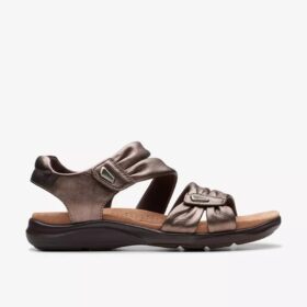 Women’s Kitly Ave Bronze Leather Flat Sandals