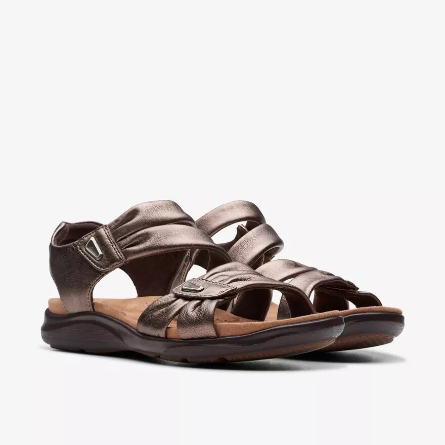 Women’s Kitly Ave Bronze Leather Flat Sandals Women’s Kitly Ave Bronze Leather Flat Sandals