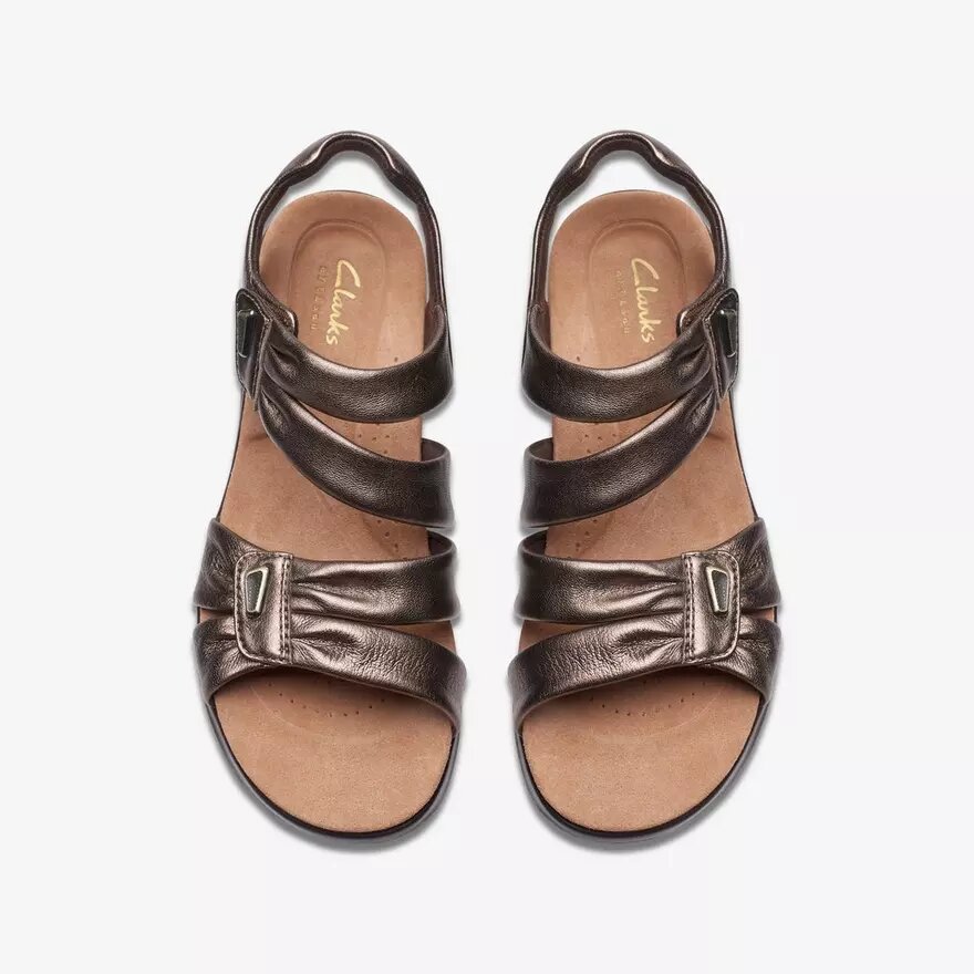 Women’s Kitly Ave Bronze Leather Flat Sandals Women’s Kitly Ave Bronze Leather Flat Sandals