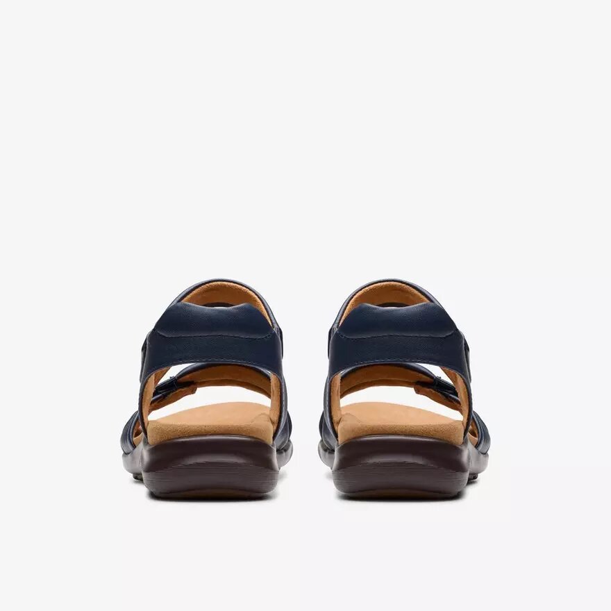 Women’s Kitly Ave Navy Leather Flat Sandals Women’s Kitly Ave Navy Leather Flat Sandals