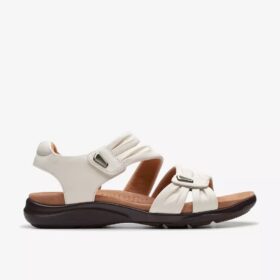 Women’s Kitly Ave off White Leather Flat Sandals