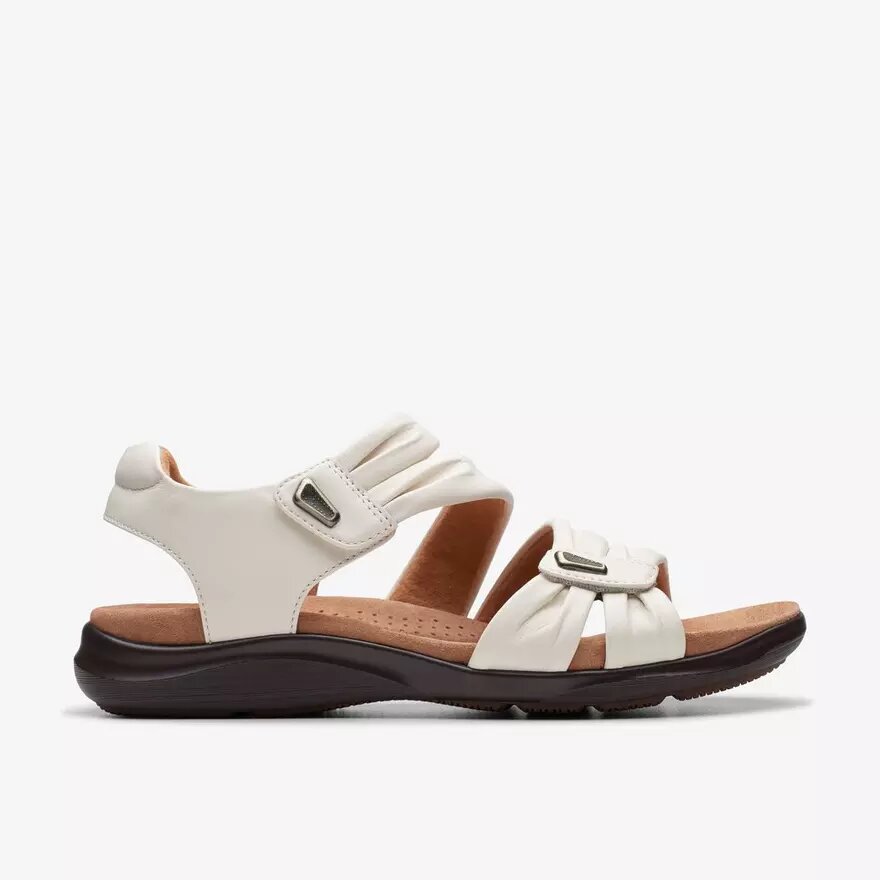 Women’s Kitly Ave off White Leather Flat Sandals Women’s Kitly Ave off White Leather Flat Sandals