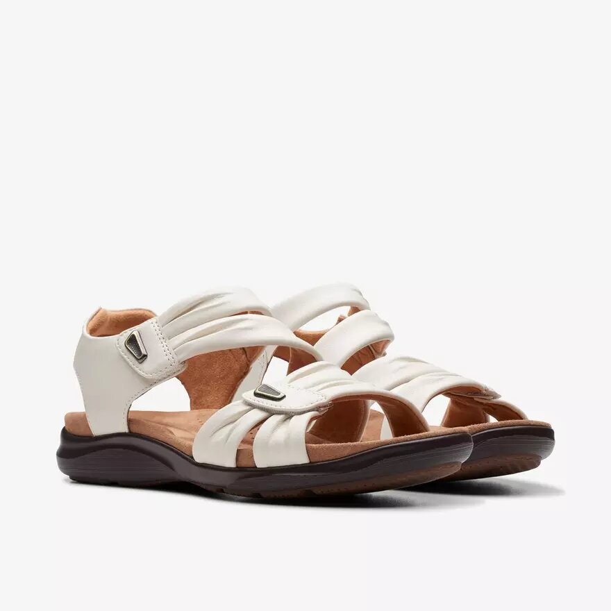 Women’s Kitly Ave off White Leather Flat Sandals Women’s Kitly Ave off White Leather Flat Sandals