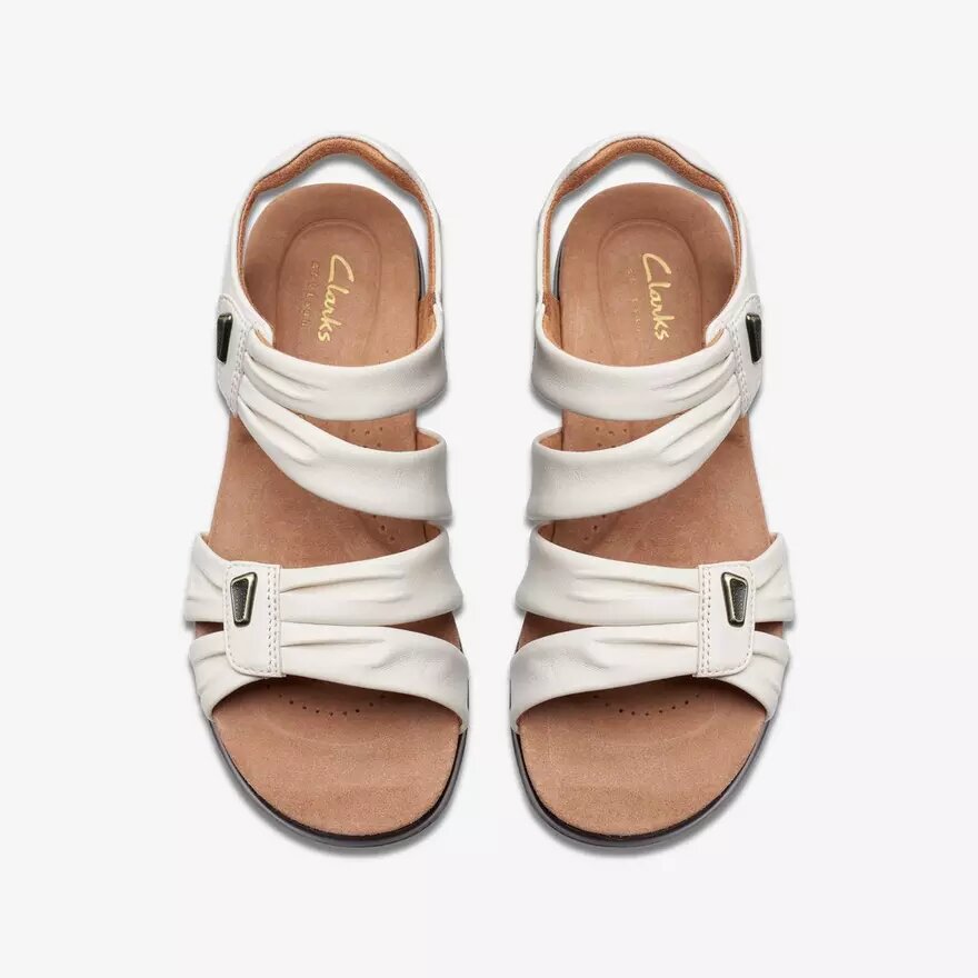 Women’s Kitly Ave off White Leather Flat Sandals Women’s Kitly Ave off White Leather Flat Sandals