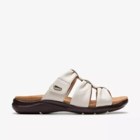Women’s Kitly Slide Cream Leather Flat Sandals