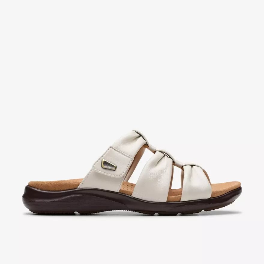 Women’s Kitly Slide Cream Leather Flat Sandals Women’s Kitly Slide Cream Leather Flat Sandals