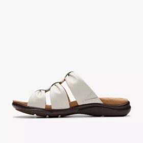 Women’s Kitly Slide Cream Leather Flat Sandals