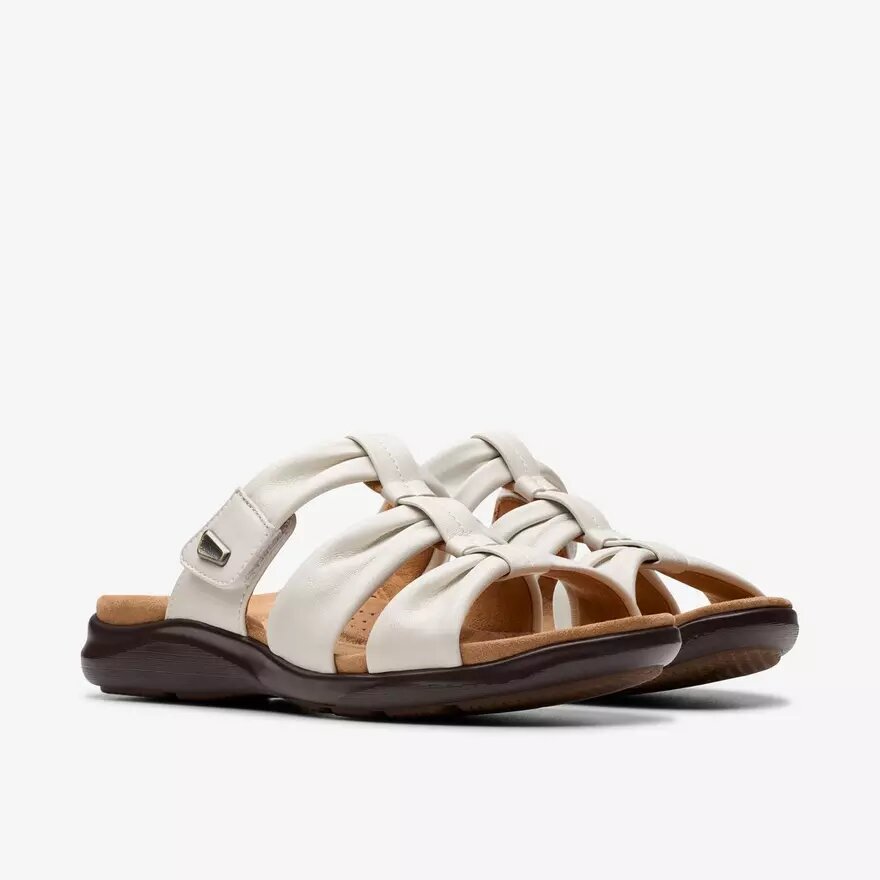Women’s Kitly Slide Cream Leather Flat Sandals Women’s Kitly Slide Cream Leather Flat Sandals