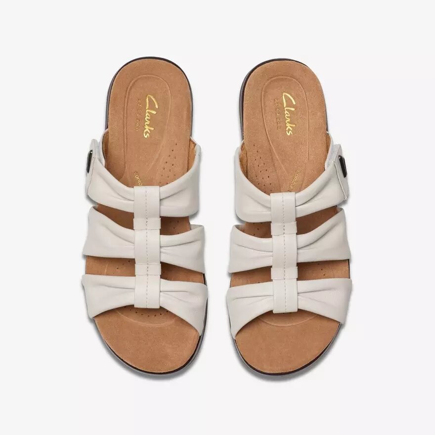 Women’s Kitly Slide Cream Leather Flat Sandals Women’s Kitly Slide Cream Leather Flat Sandals