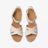 Women’s Sabina Strap Cream Leather Wedges Women’s Sabina Strap Cream Leather Wedges