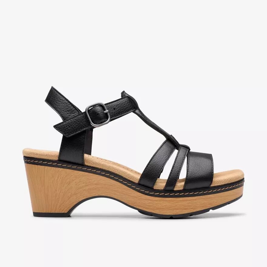 Women’s Seannah Madi Black Leather Wedges Women’s Seannah Madi Black Leather Wedges