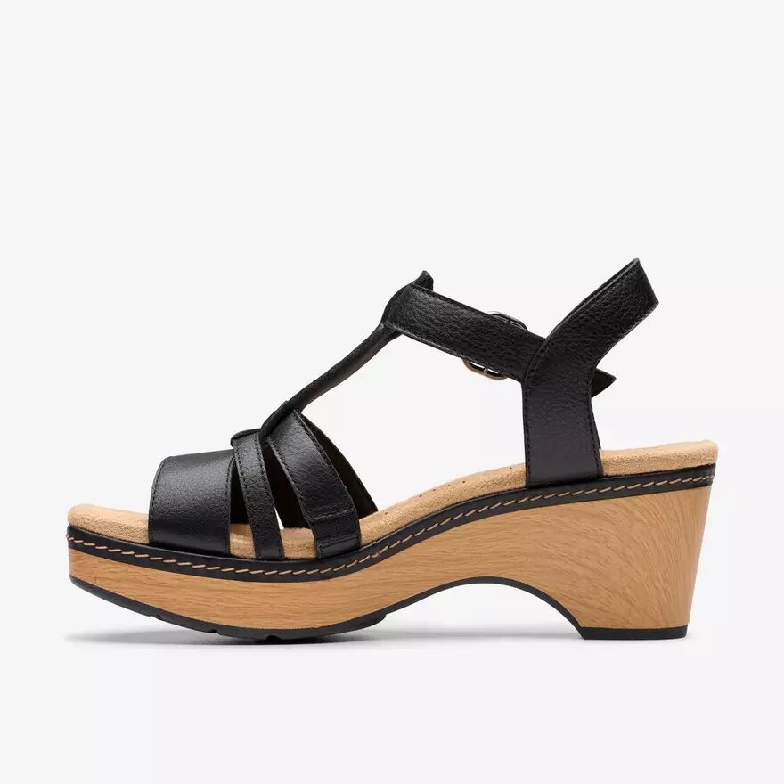 Women’s Seannah Madi Black Leather Wedges Women’s Seannah Madi Black Leather Wedges