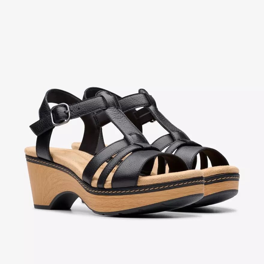 Women’s Seannah Madi Black Leather Wedges Women’s Seannah Madi Black Leather Wedges