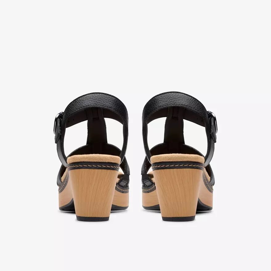 Women’s Seannah Madi Black Leather Wedges Women’s Seannah Madi Black Leather Wedges