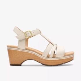 Women’s Seannah Madi Cream Leather Wedges