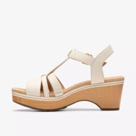 Women’s Seannah Madi Cream Leather Wedges