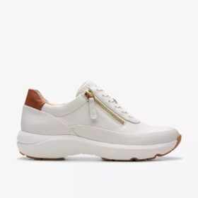 Women’s Tivoli Zip off White Leather Sneakers