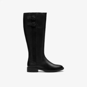 Womens Adalynn Hope Black Leather Knee High Boots Womens Adalynn Hope Black Leather Knee High Boots