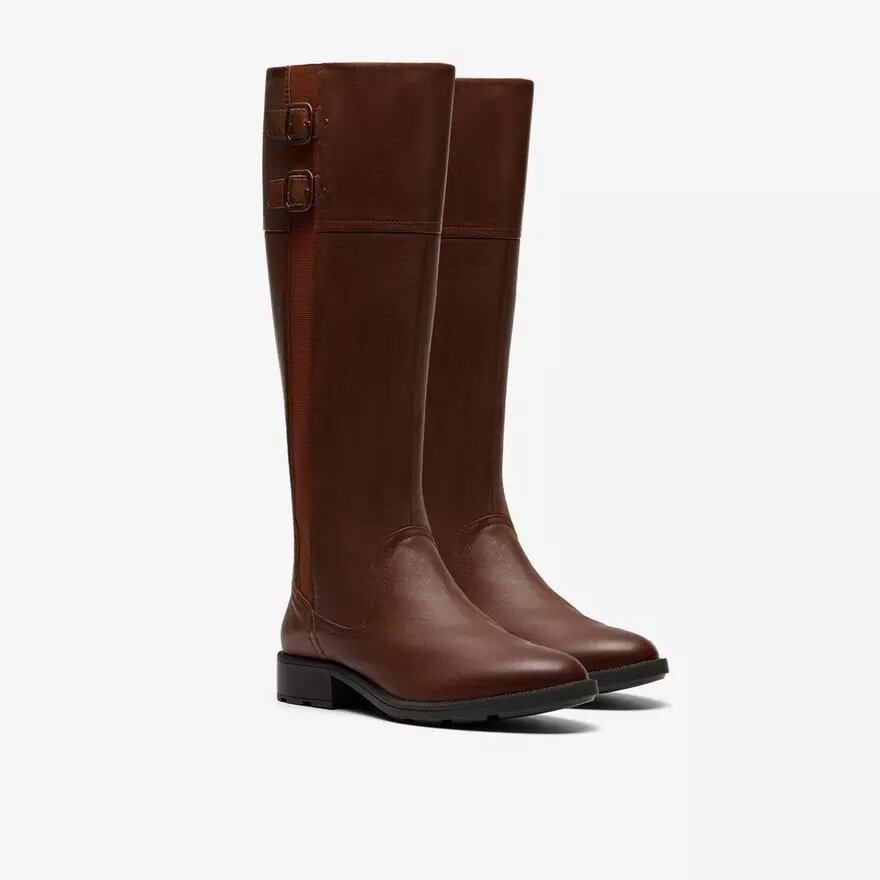 Womens Adalynn Hope British Tan Leather Knee High Boots Womens Adalynn Hope British Tan Leather Knee High Boots
