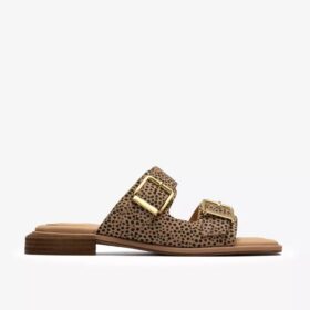 Womens Ariany Bay Animal Print Flat Sandals
