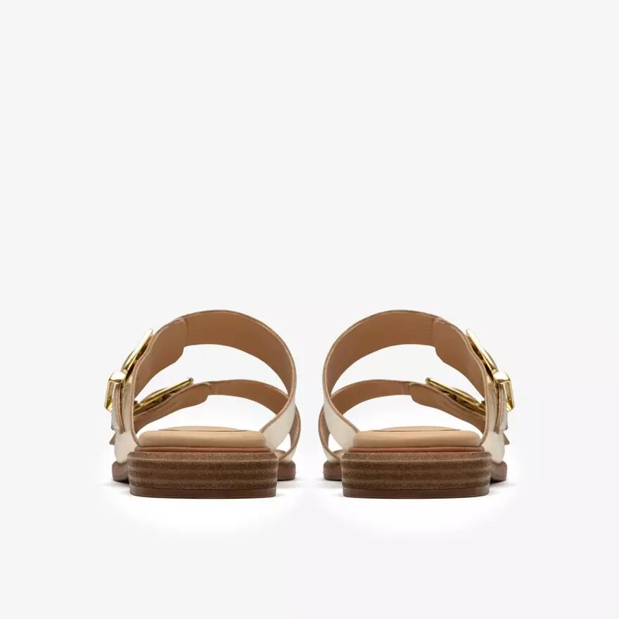 Womens Ariany Bay Soft Gold Flat Sandals Womens Ariany Bay Soft Gold Flat Sandals