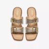 Womens Ariany Bay Soft Gold Flat Sandals Womens Ariany Bay Soft Gold Flat Sandals