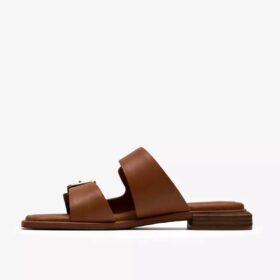 Womens Ariany Bay Tan Leather Flat Sandals