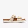Womens Arwell Step Cream Leather Flat Sandals Womens Arwell Step Cream Leather Flat Sandals