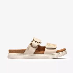 Womens Arwell Step Cream Leather Flat Sandals