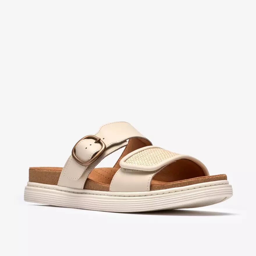 Womens Arwell Step Cream Leather Flat Sandals Womens Arwell Step Cream Leather Flat Sandals
