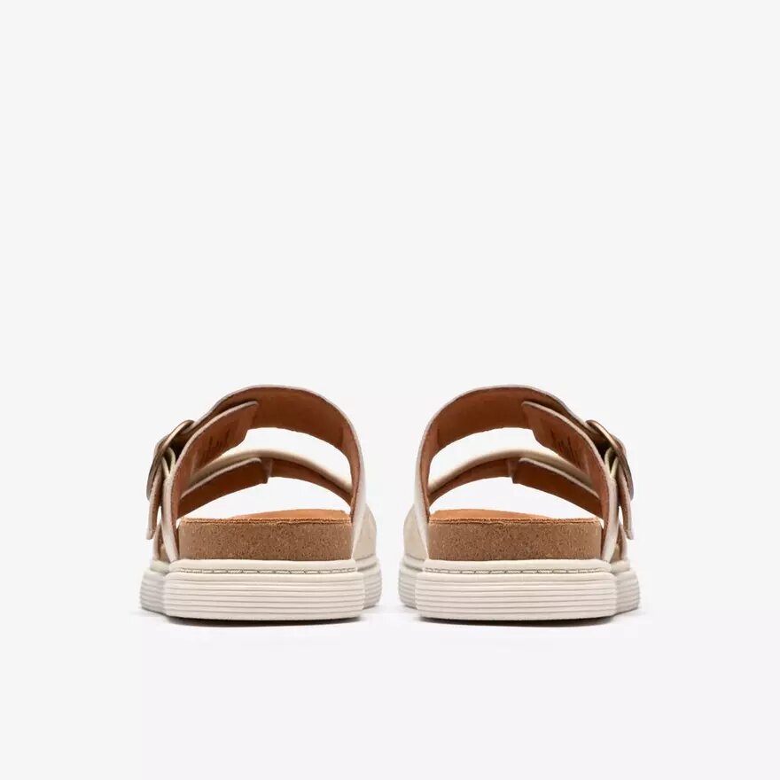 Womens Arwell Step Cream Leather Flat Sandals Womens Arwell Step Cream Leather Flat Sandals