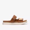 Womens Arwell Step Tan Leather Flat Sandals Womens Arwell Step Tan Leather Flat Sandals