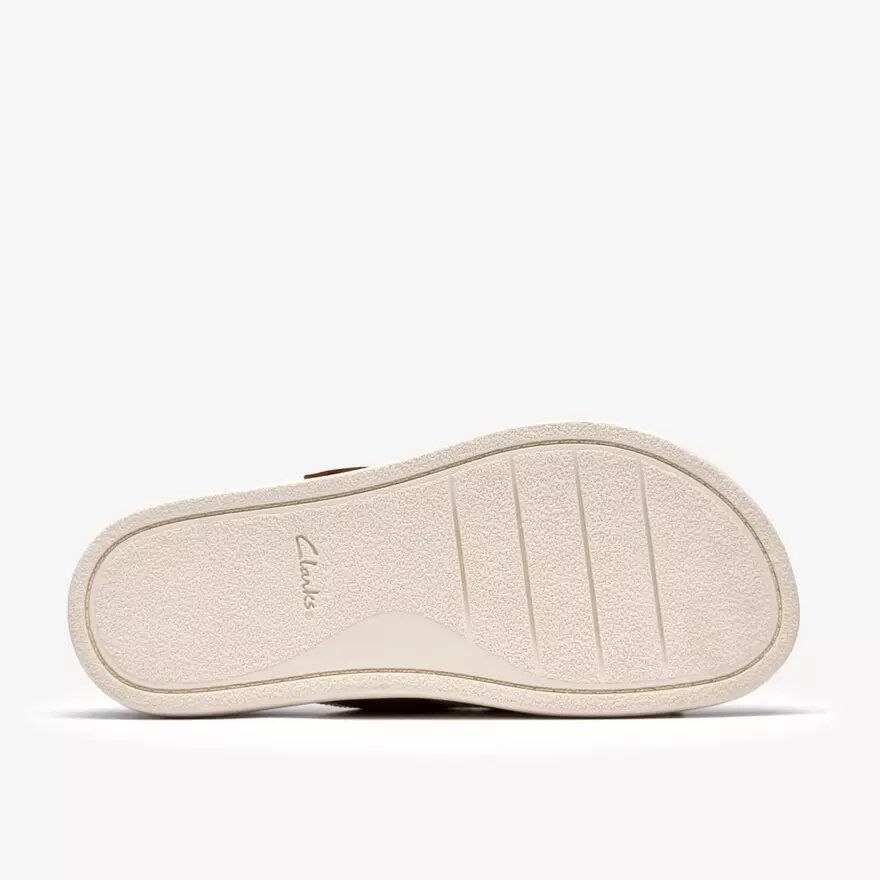 Womens Arwell Step Tan Leather Flat Sandals Womens Arwell Step Tan Leather Flat Sandals