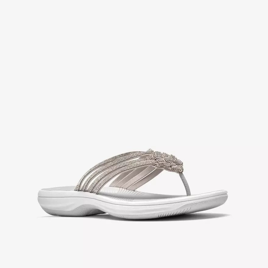 Womens Breeze Gem Silver Flip Flop Womens Breeze Gem Silver Flip Flop
