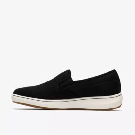 Womens Breeze Sky Zoe Black Canvas Slip-Ons