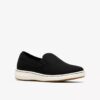 Womens Breeze Sky Zoe Black Canvas Slip-Ons