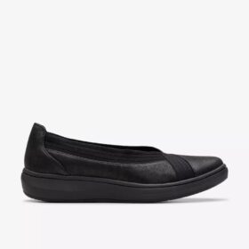 Womens Breezesky Air Black Textile Slip-Ons