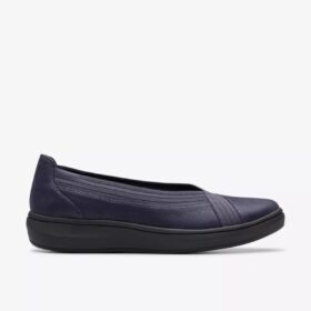 Womens Breezesky Air Navy Textile Slip-Ons