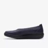 Womens Breezesky Air Navy Textile Slip-Ons