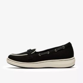 Womens Breezesky Bay Black Canvas Loafers