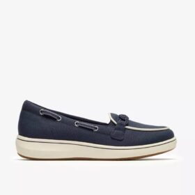 Womens Breezesky Bay Navy Canvas Loafers