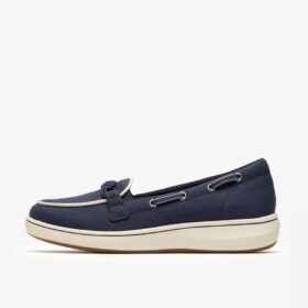 Womens Breezesky Bay Navy Canvas Loafers