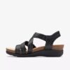 Womens Calenne Clara Black Wedge Sandals Womens Calenne Clara Black Wedge Sandals