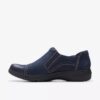 Womens Carleigh Ray Navy Nubuck Slip Ons Womens Carleigh Ray Navy Nubuck Slip Ons