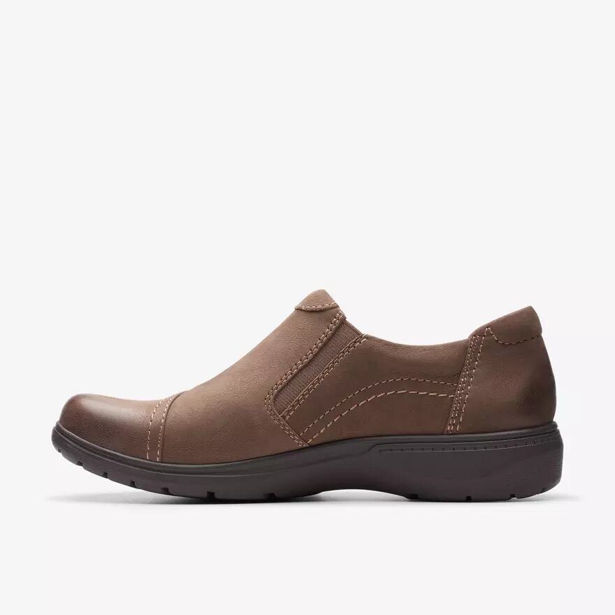 Womens Carleigh Ray Taupe Nubuck Slip Ons Womens Carleigh Ray Taupe Nubuck Slip Ons