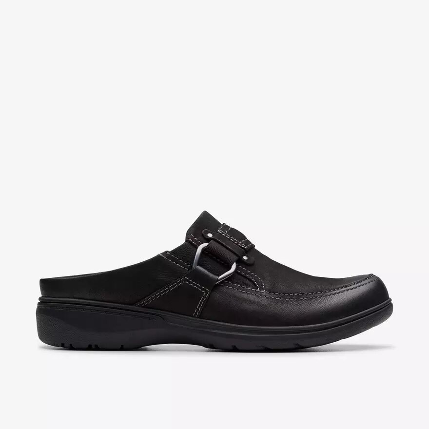 Womens Carleigh Viola Black Nubuck Clogs & Mules Womens Carleigh Viola Black Nubuck Clogs & Mules