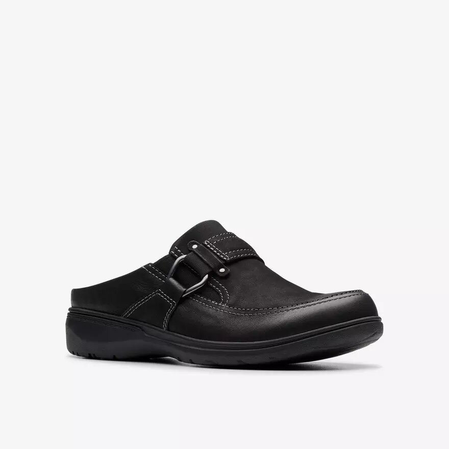 Womens Carleigh Viola Black Nubuck Clogs & Mules Womens Carleigh Viola Black Nubuck Clogs & Mules