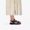 Womens Cecily Mix Black Combination Flat Sandal Womens Cecily Mix Black Combination Flat Sandal
