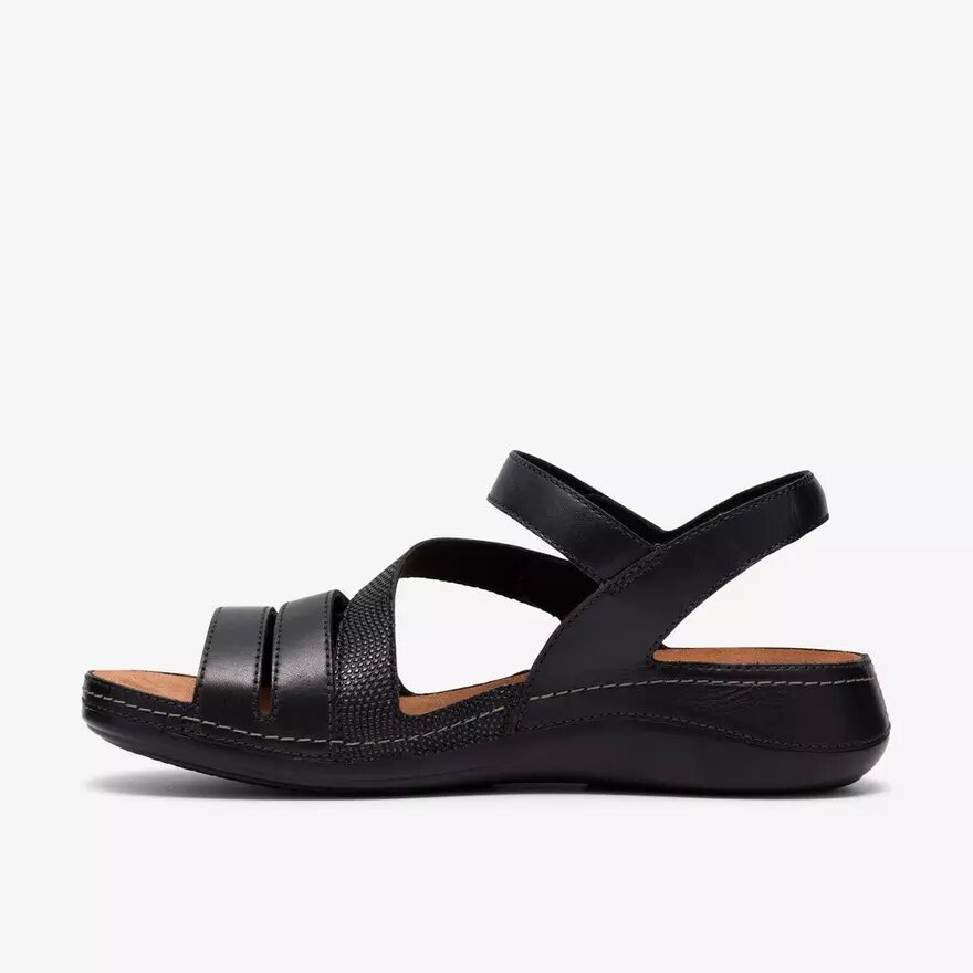 Womens Cecily Mix Black Combination Flat Sandal Womens Cecily Mix Black Combination Flat Sandal