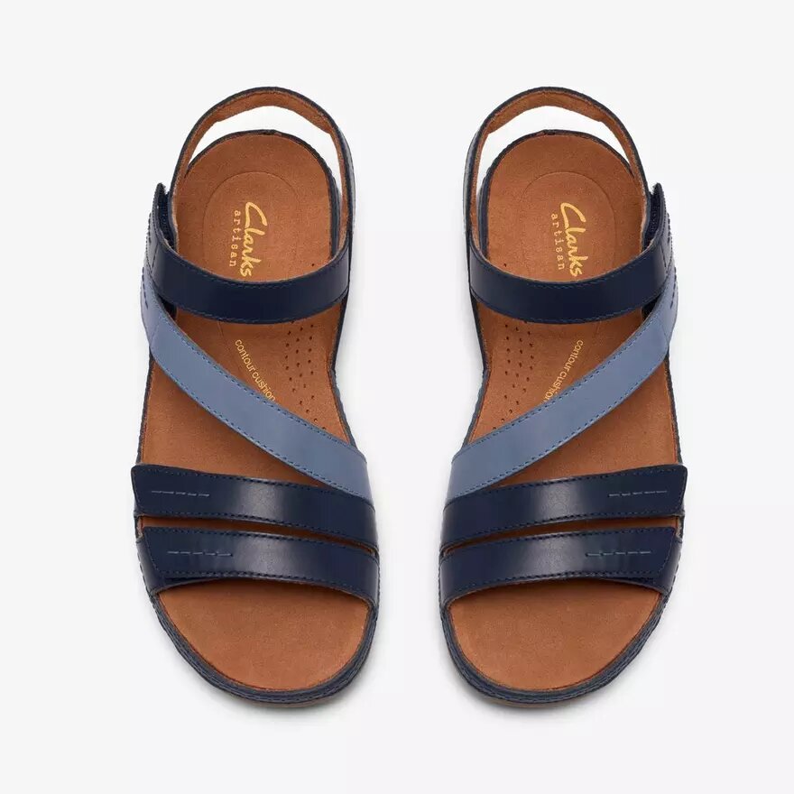 Womens Cecily Mix Blue Combination Flat Sandals Womens Cecily Mix Blue Combination Flat Sandals